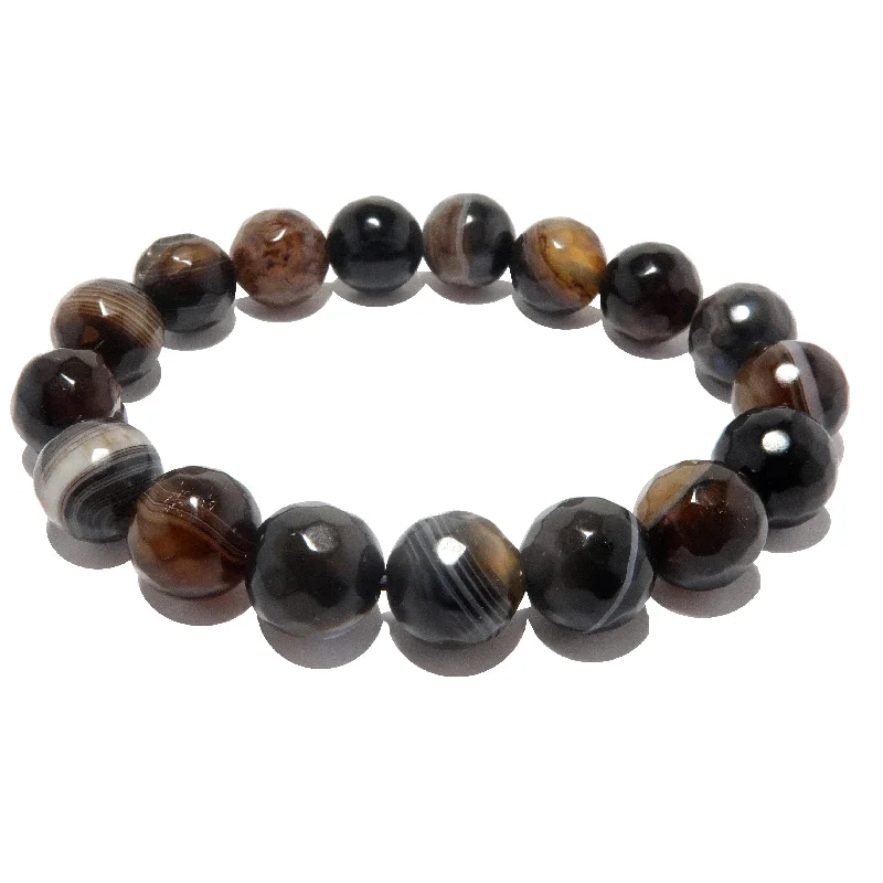 Brown Coffee Agate Bracelet Faceted Success