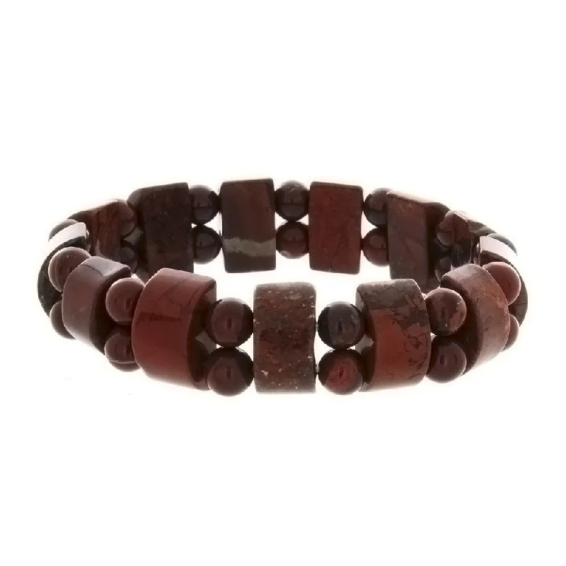 STRETCH GEMSTONE POPPY JASPER TANKER BRACELET