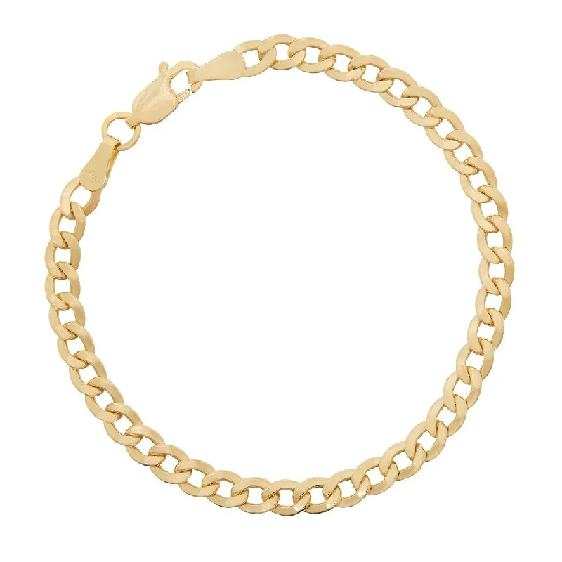 Childrens 9ct Yellow Gold Silver Infused Curb Bracelet 15cm