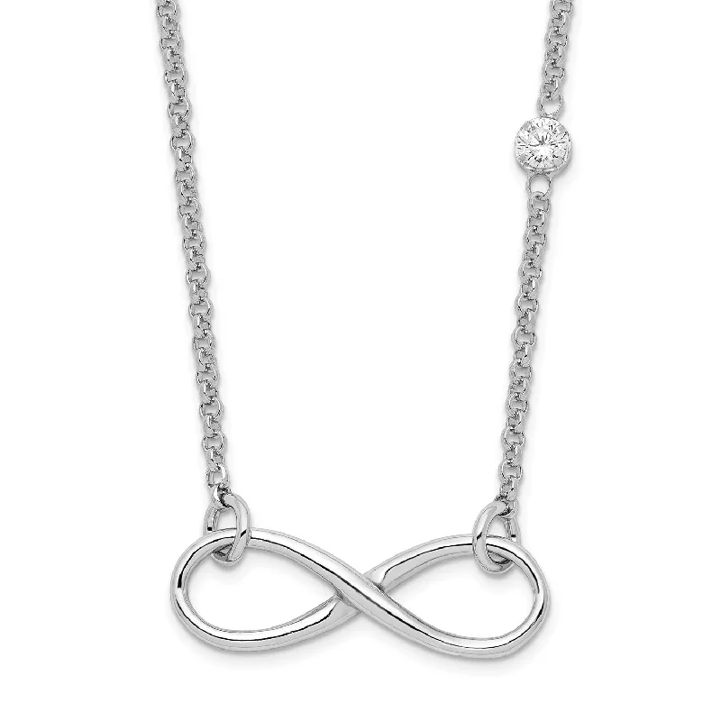 Sterling Silver Cubic Zirconia 18-inch Infinity Necklace