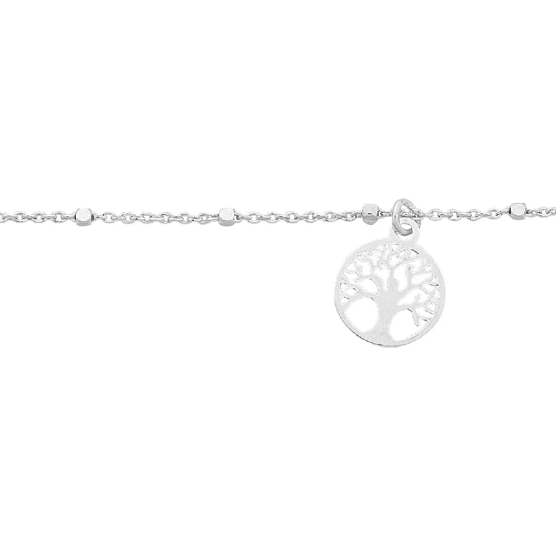 Sterling Silver Tree of Life Belcher Anklet