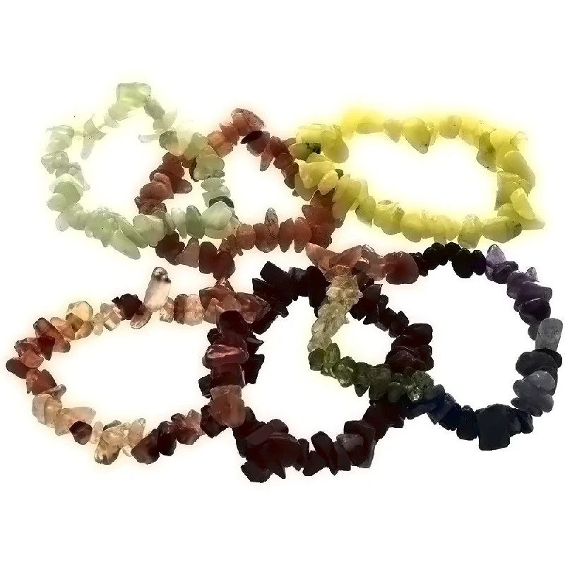 STRETCH GEMSTONE VARIOUS CHIP BRACELET (6)