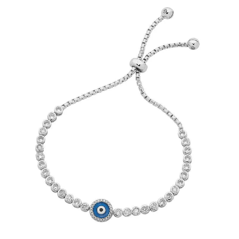 Sterling Silver Evil Eye Bracelet