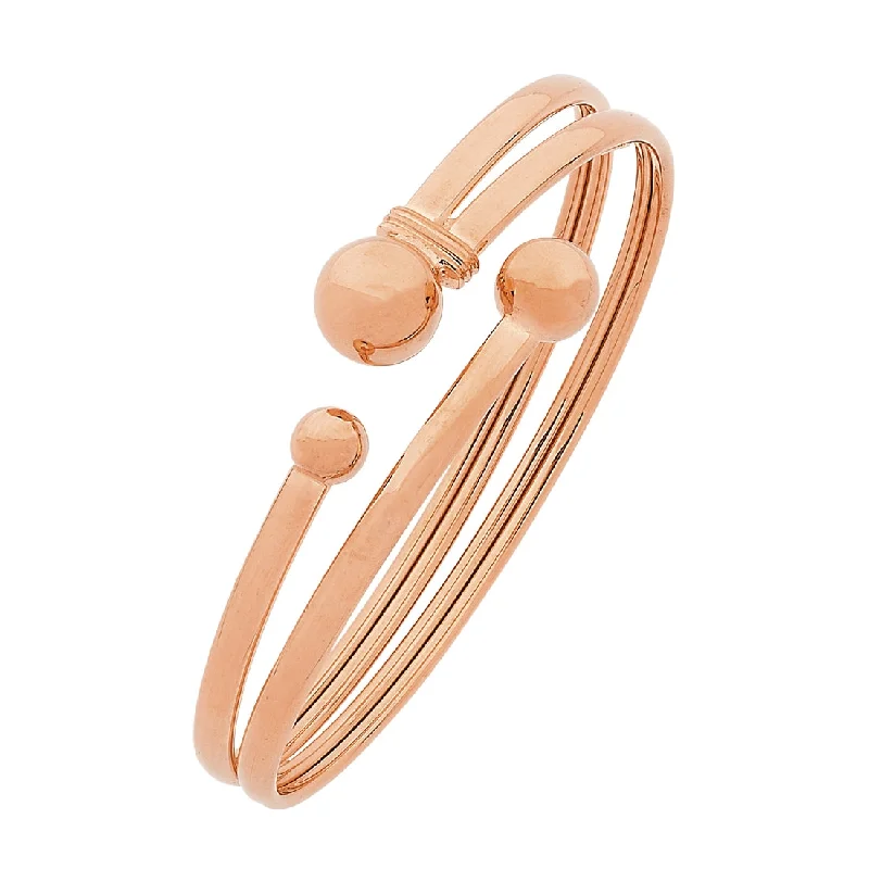 9ct Rose Gold Silver Infused Double Bangle