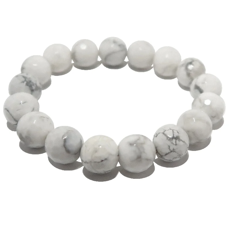 Howlite Bracelet Faceted Beads Eternal Evolution