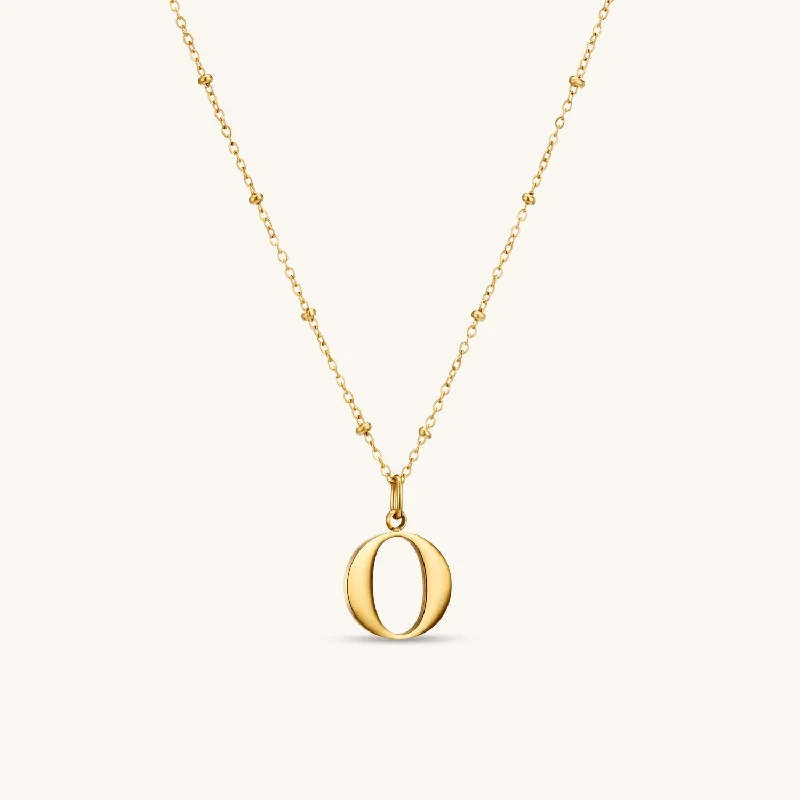 O Initial Pendant Necklace In Gold