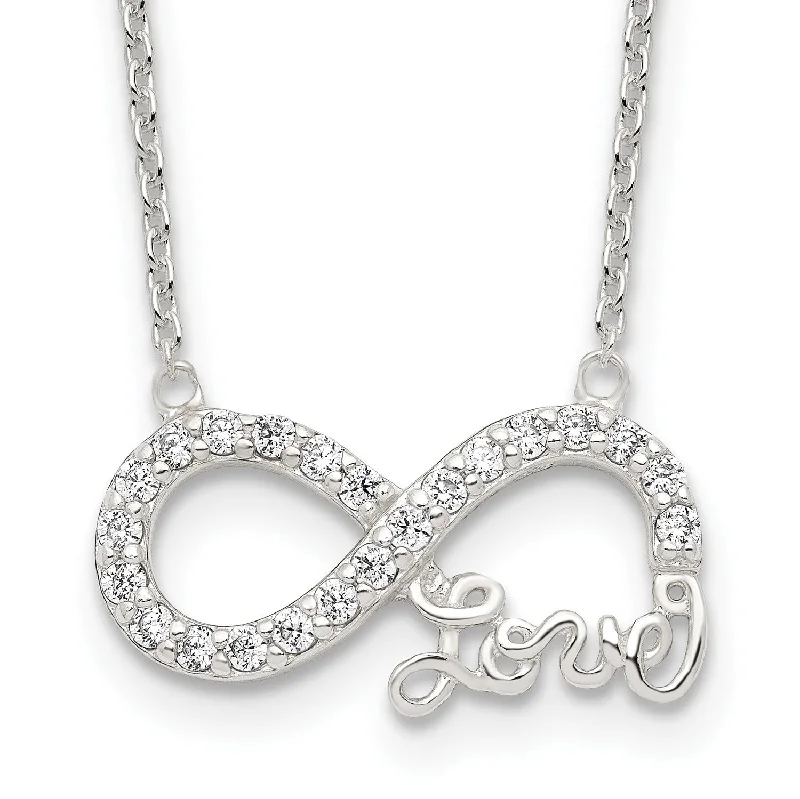 Sterling Silver Cubic Zirconia 18-inch Infinity Necklace