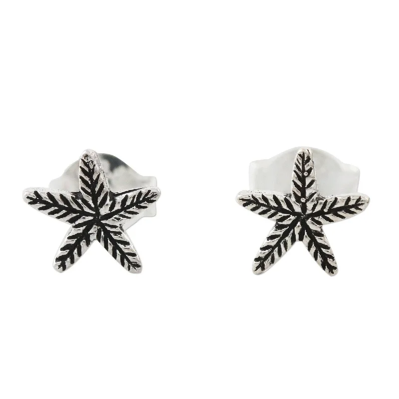 NOVICA Starfish Charm, Sterling silver stud earrings - 0.3*0.2