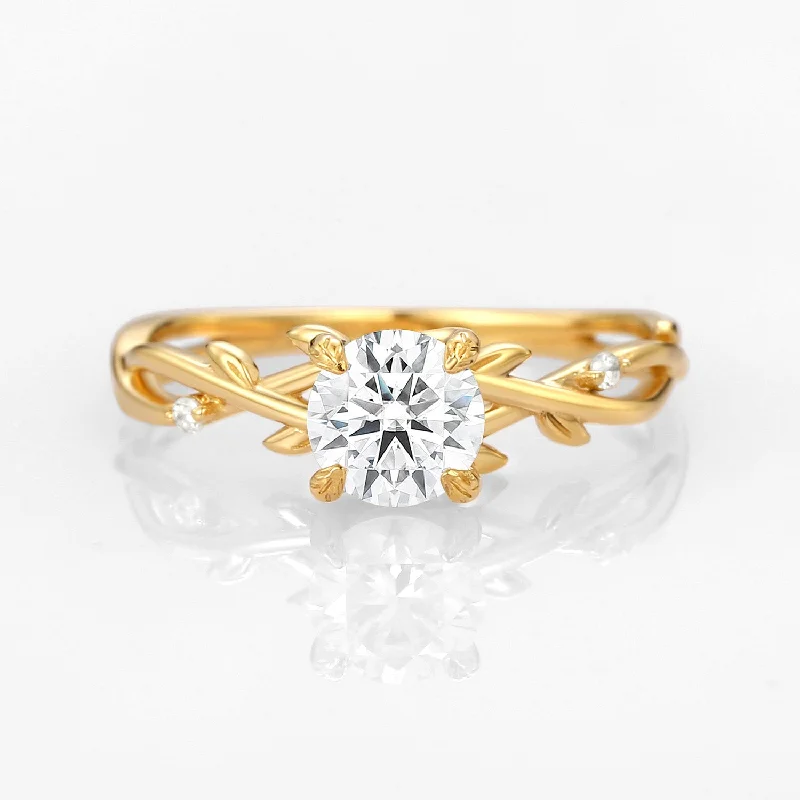 Moissanite Leafy Vintage Engagement Ring - Savannah