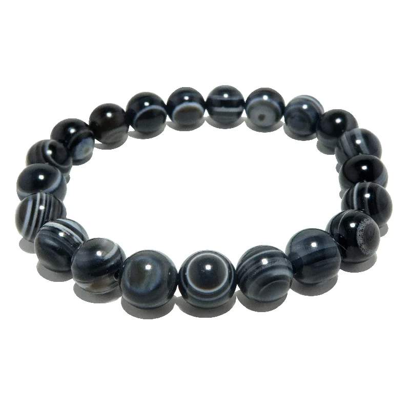 Onyx Bracelet Black White Bullseye Victory Stones