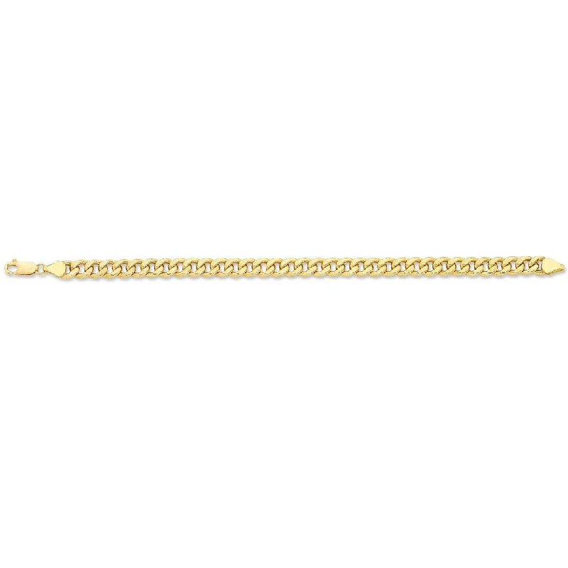 9ct Yellow Gold Silver Infused Curb Bracelet