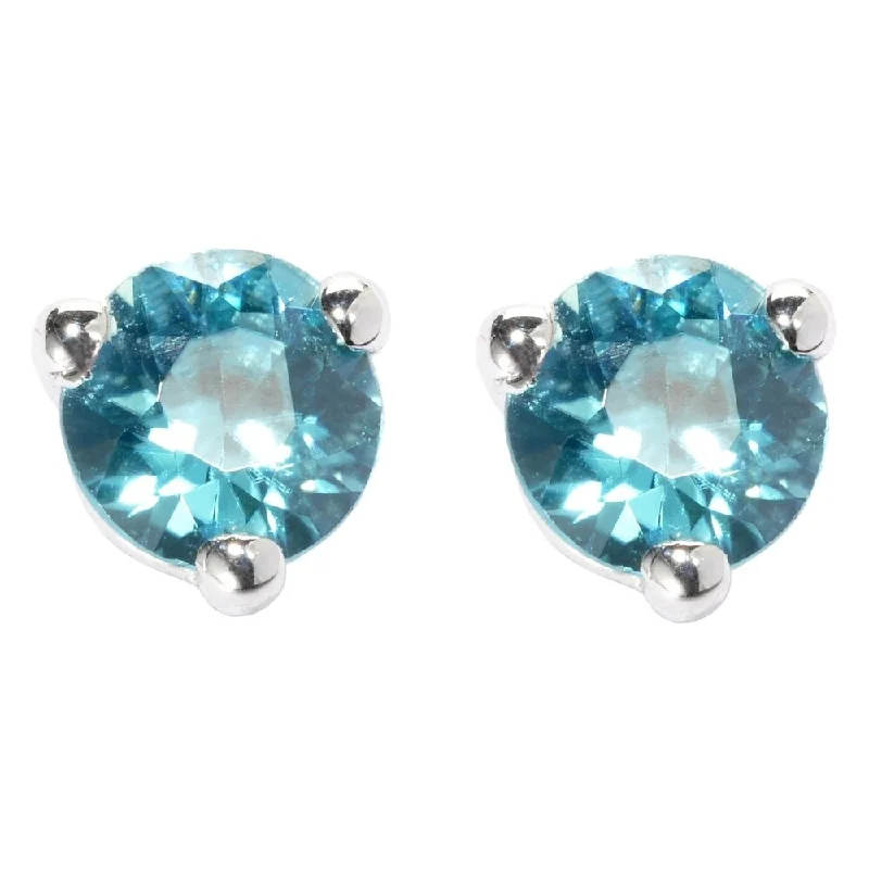 Platinum Over Sterling Silver Zircon Martini Stud Earrings