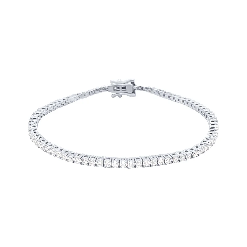 2mm Cubic Zirconia Tennis Bracelet in Sterling Silver