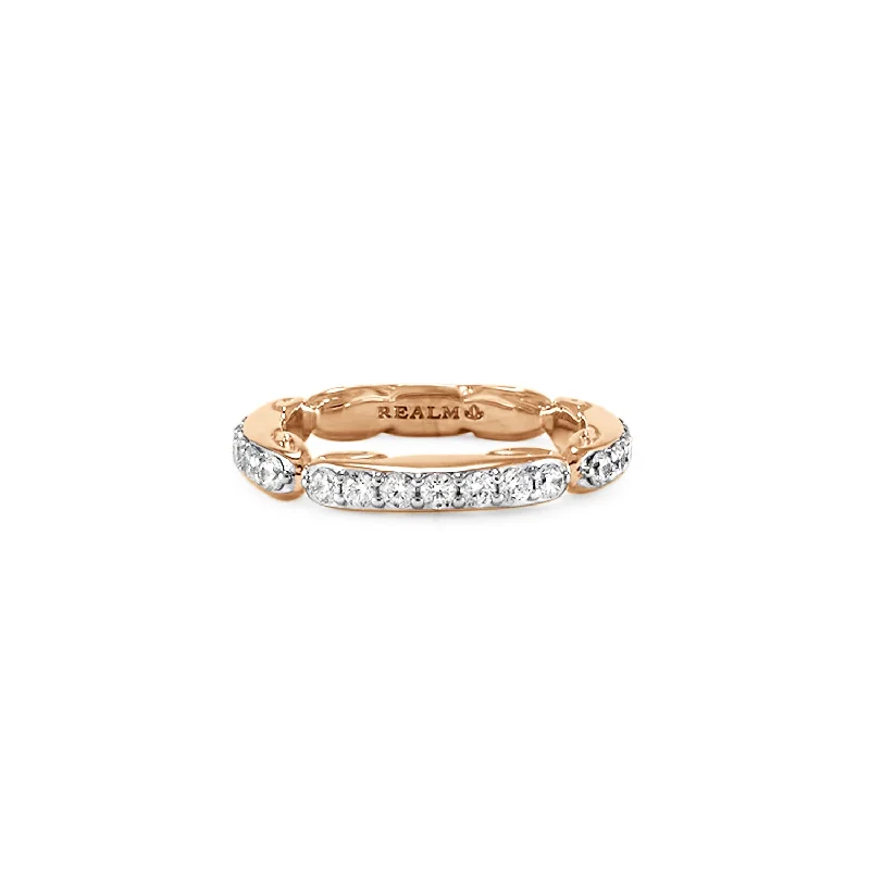 Ever Pavé Stack Ring 3.25mm - 18K Rose Gold Vermeil + CZ Blanc