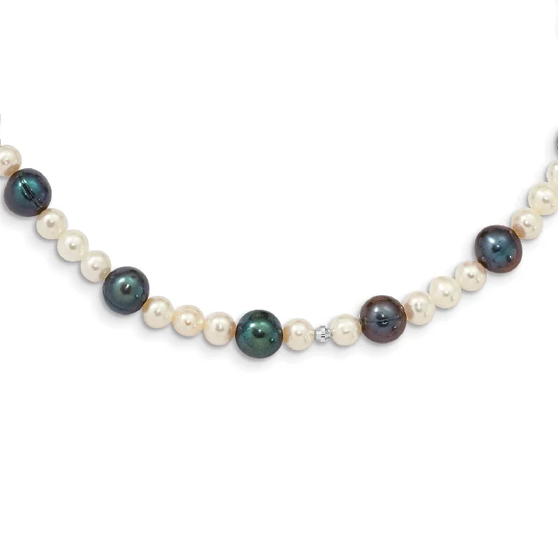 Semi-Round Pearl 18-inch Necklace in 14KT White Gold