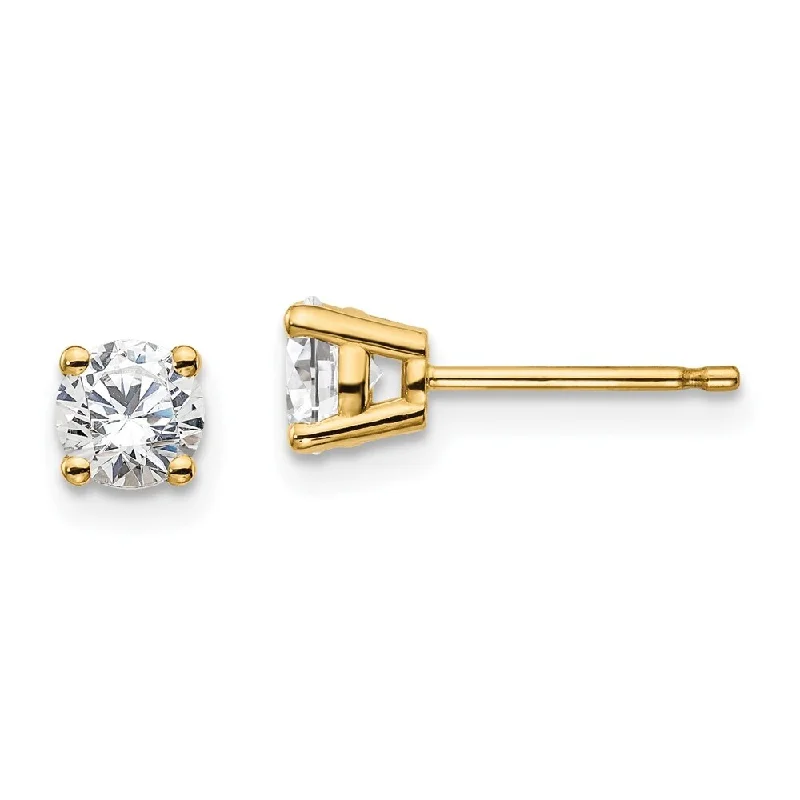 14k Yellow Gold Lab Grown Diamond Stud Earrings (2/3 cttw, Clarity- SI1-SI2, Color- G-H)