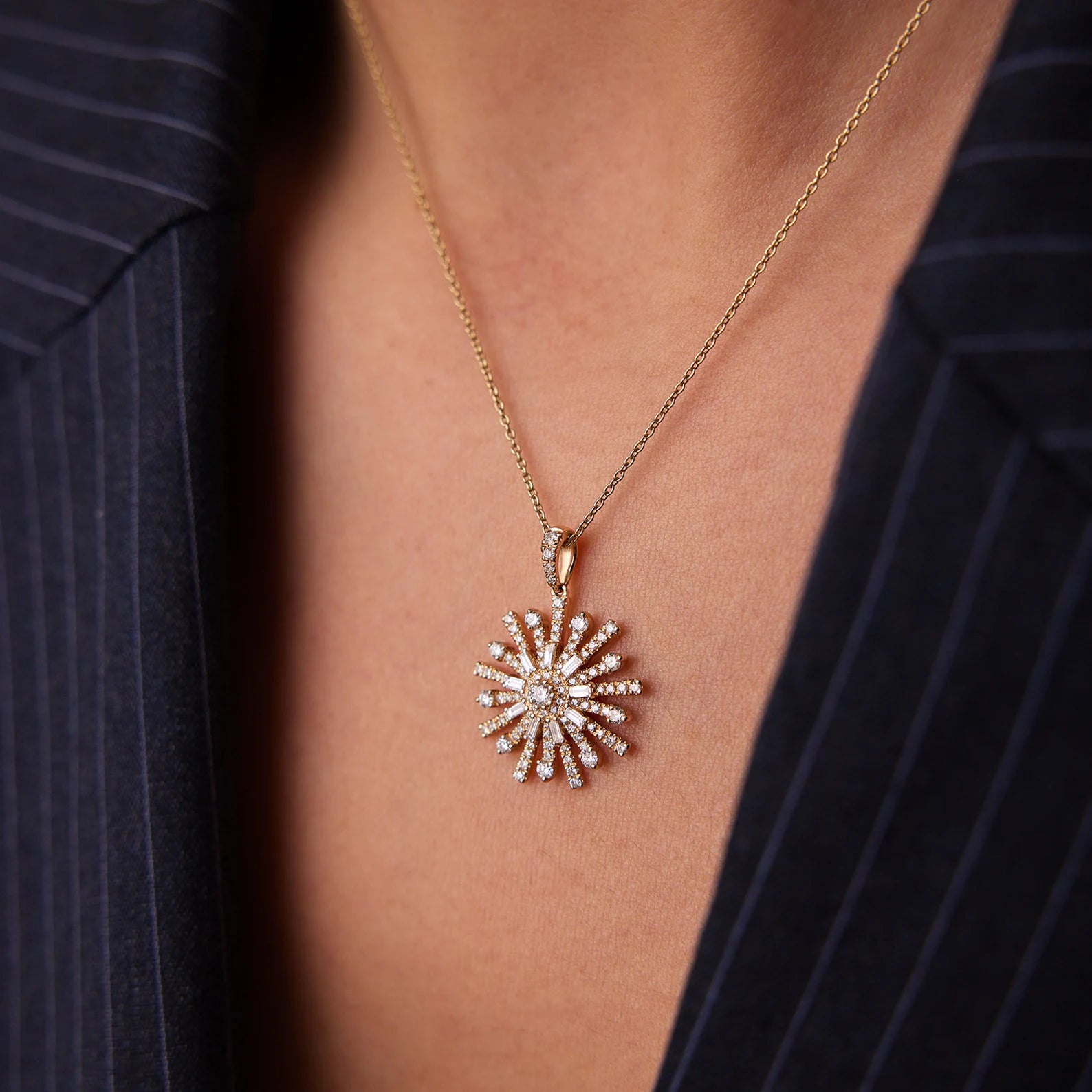 Zirconia Starburst Necklace