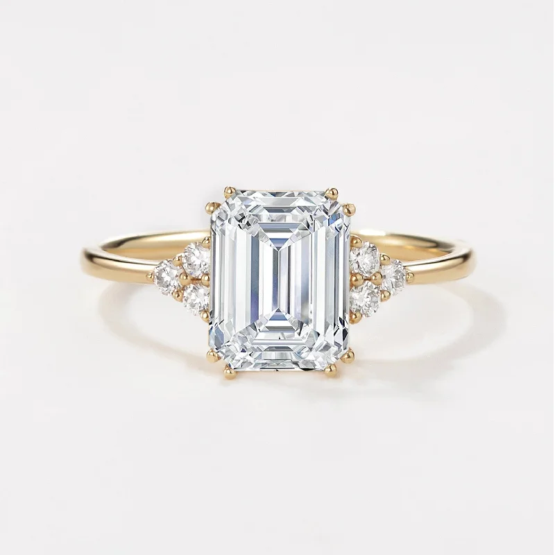 2.0ct Emerald Cut Lab Grown Diamond Classic Engagement Ring