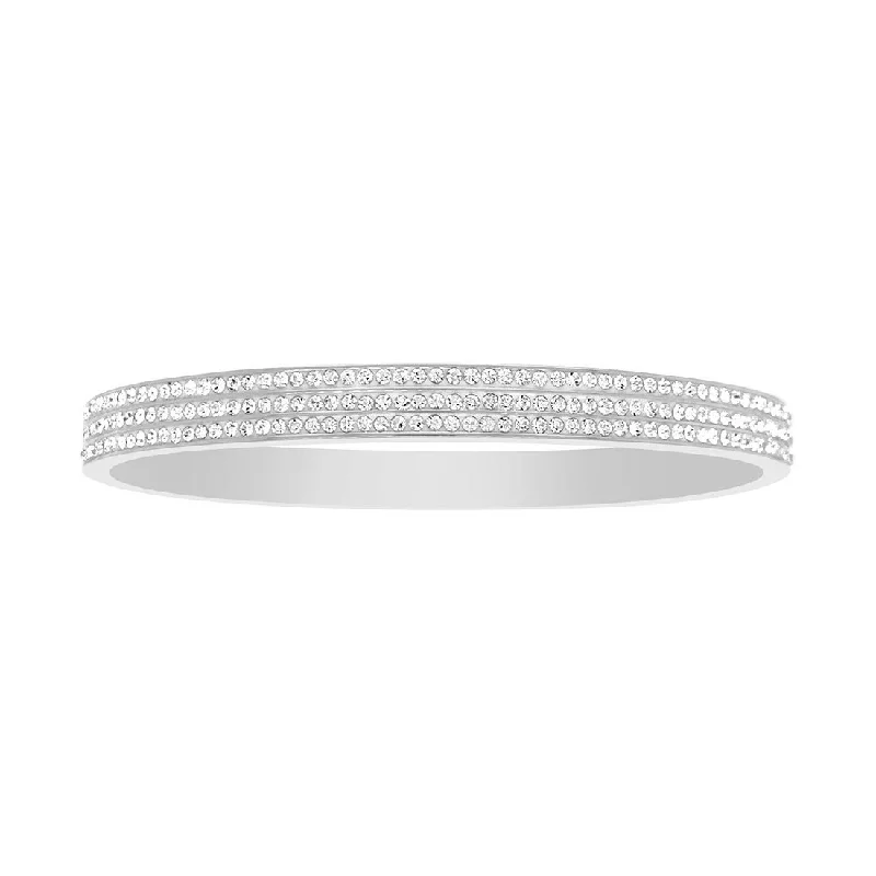 Stainless Steel Pave Crystal Bangle