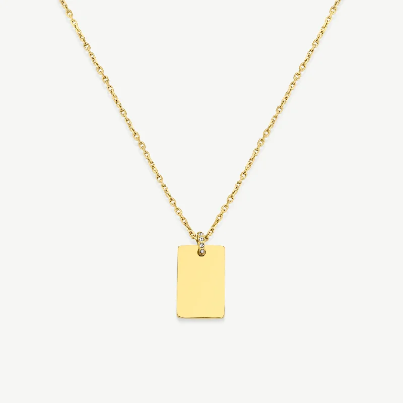 Engravable Pavé Pendant Necklace