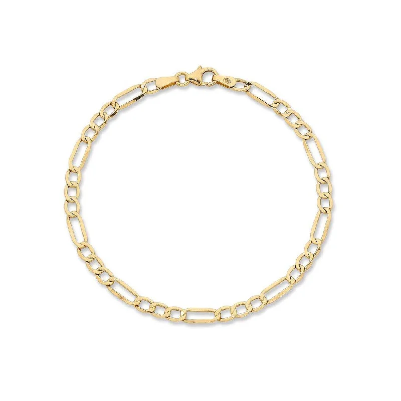 Children's 15cm Fiagro Bracelet in 9ct Yellow Gold Silver Infused