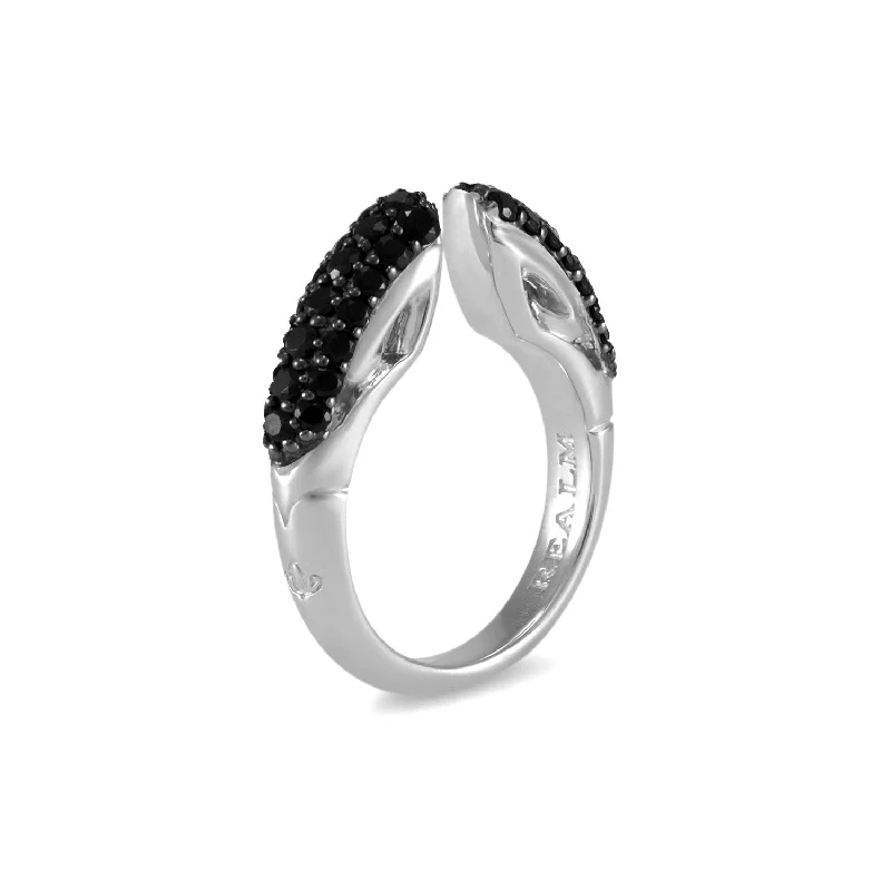 Spirit Pavé Stack Ring 5mm - Sterling Silver + CZ Noir