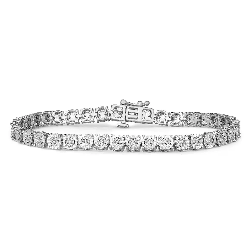 Tennis Bracelet with 1/2ct of Diamonds in Sterling Silver