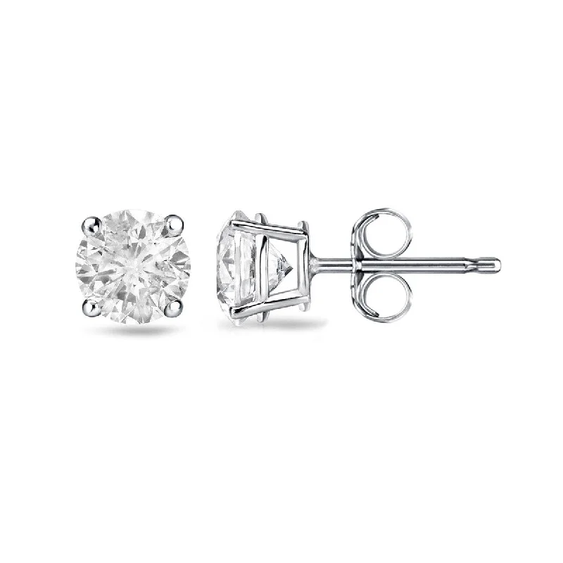 Auriya 1/2ctw Clarity Enhanced Round Diamond Stud Earrings 14k Gold (I2-I3)