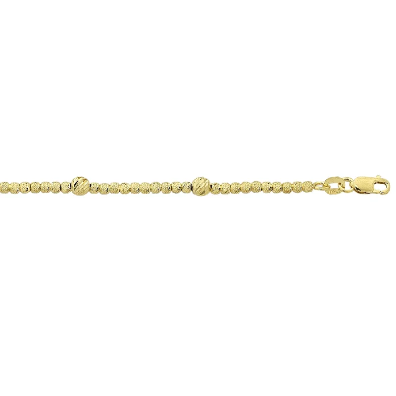 9ct Yellow Gold Silver Infused Belcher and Ball Bracelet