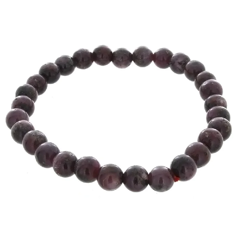 STRETCH GEMSTONE RUBY STAR ROUND BRACELET