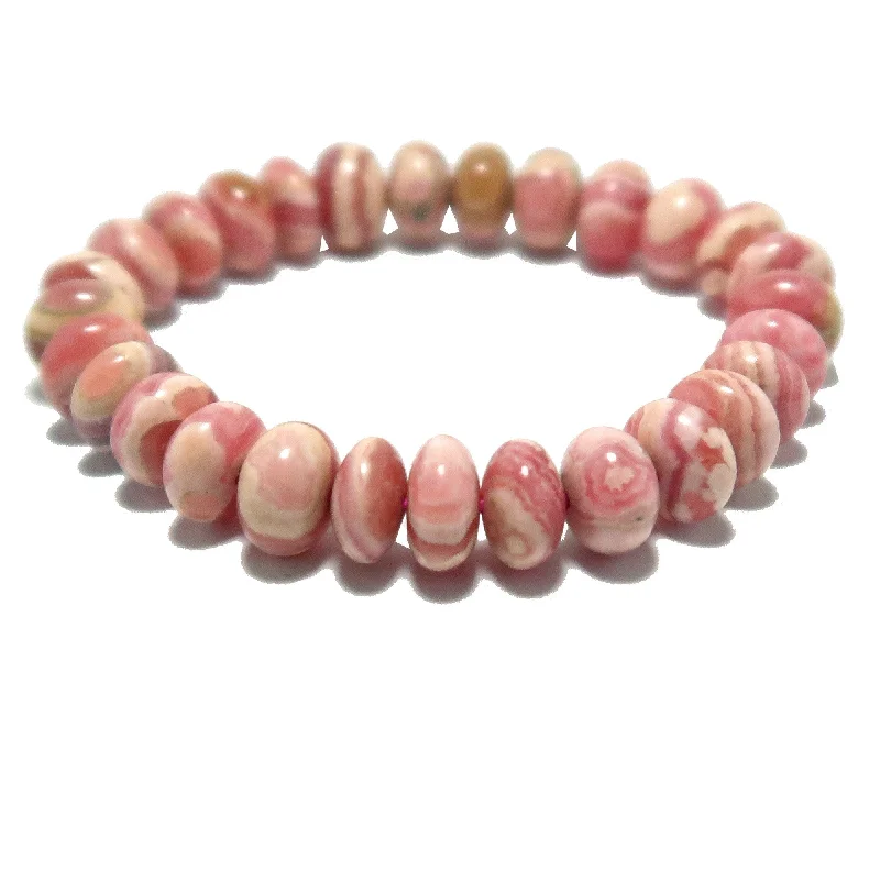 Rhodochrosite Bracelet Pink Love Rondelle Beads