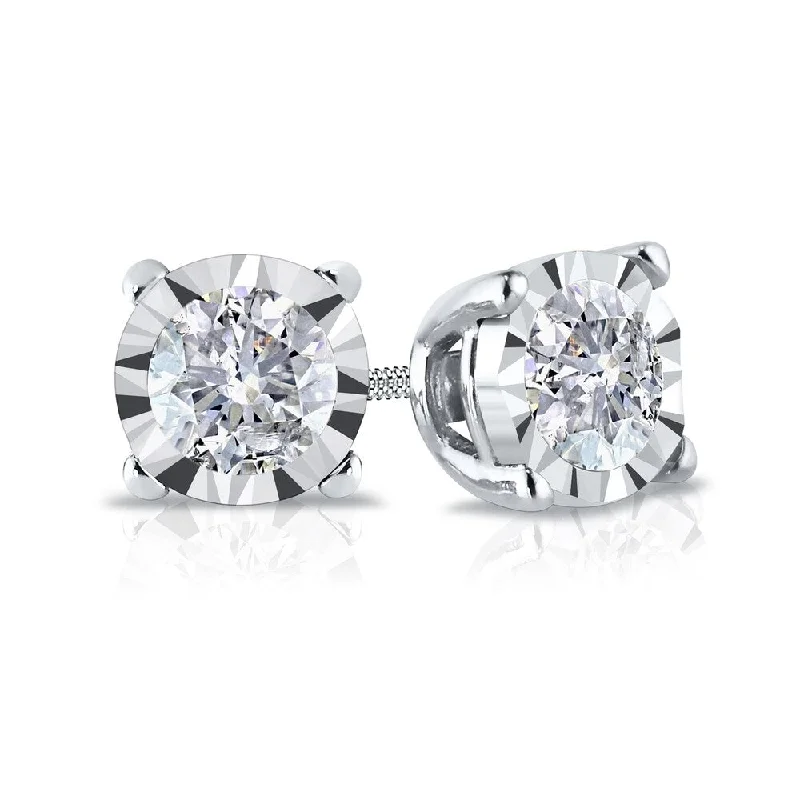 Auriya 14k Gold 1/5ct TDW Round Diamond Stud Earrings (G-H, I2-I3)