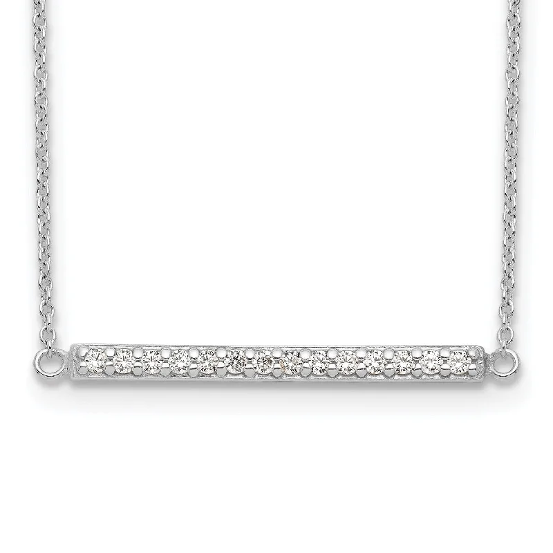 Sterling Silver Cubic Zirconia 16.5-inch Fashion Necklace