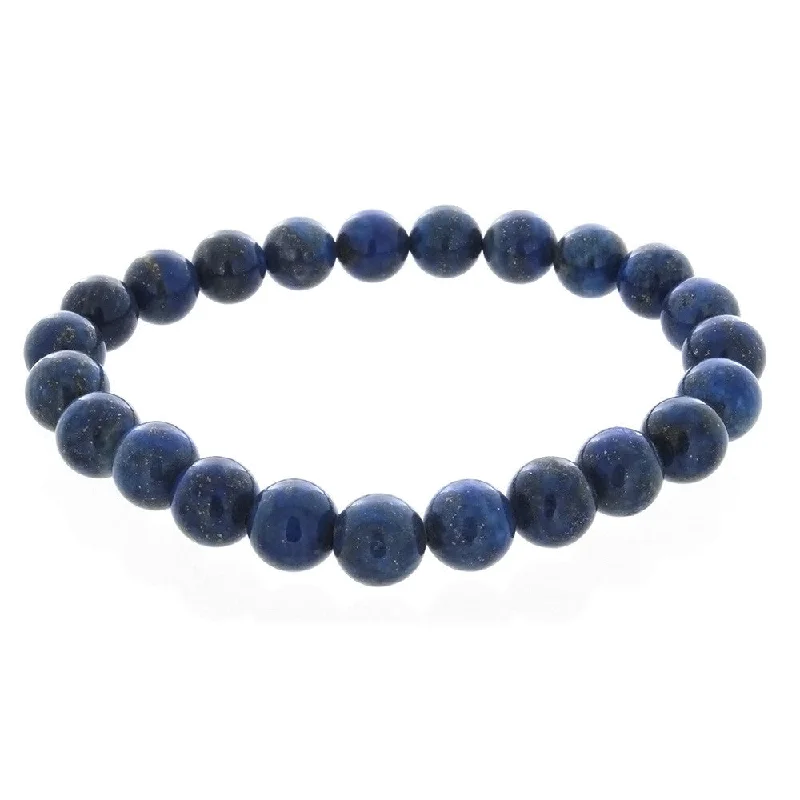 STRETCH GEMSTONE LAPIS LAZULI ROUND BRACELET