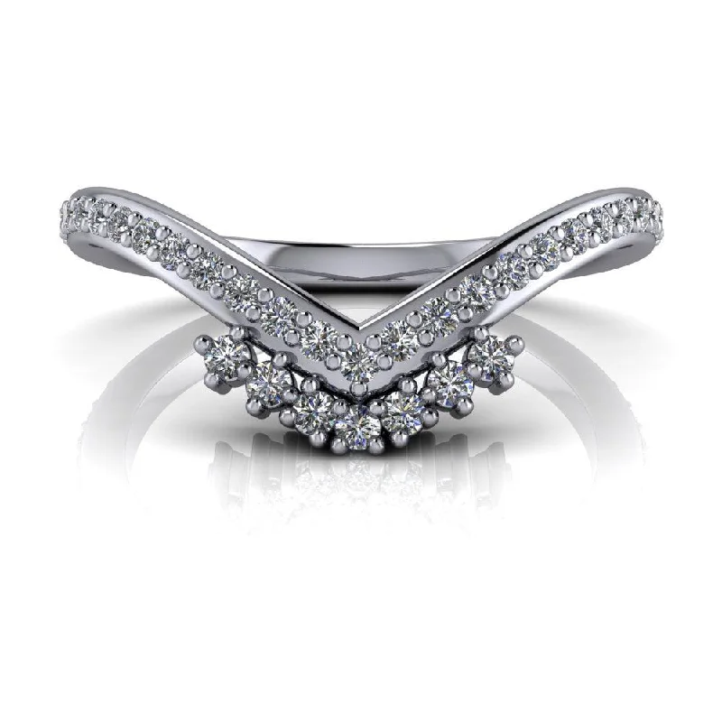 Chevron Moissanite Wedding Band No. 3