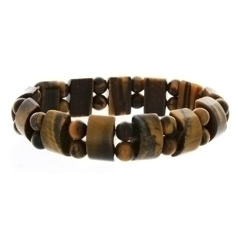 STRETCH GEMSTONE TIGER'S EYE TANKER BRACELET