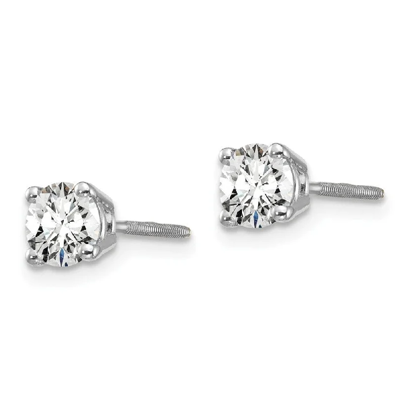 14k White Gold Lab Grown Diamond Stud Earrings (3/4 cttw, Clarity- SI1-SI2, Color- G-H)