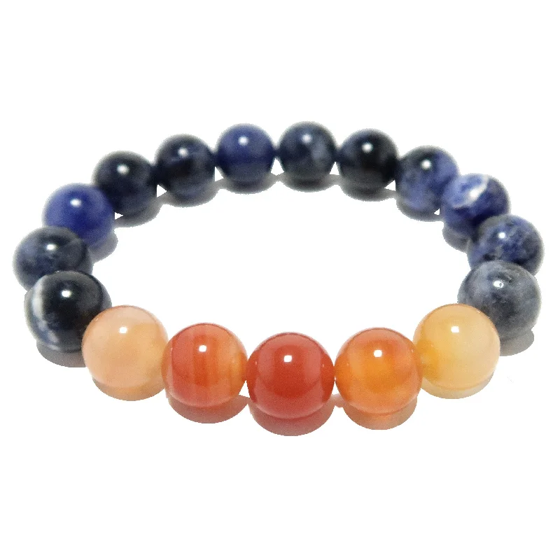 Carnelian Bracelet Blue Sodalite Sun Kissed Orange