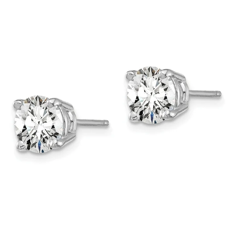 14k White Gold Certified Lab Grown Diamond Stud Earrings (1.50 cttw, Clarity- SI1-SI2, Color- G-H)