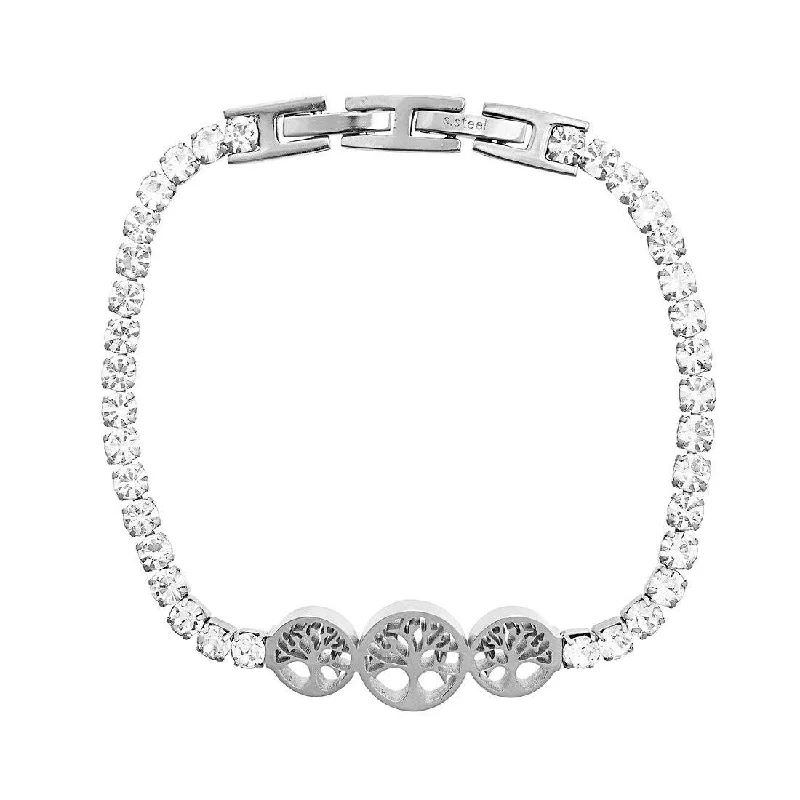 Tree of Life Tennis Bracelet in Stainless Steel