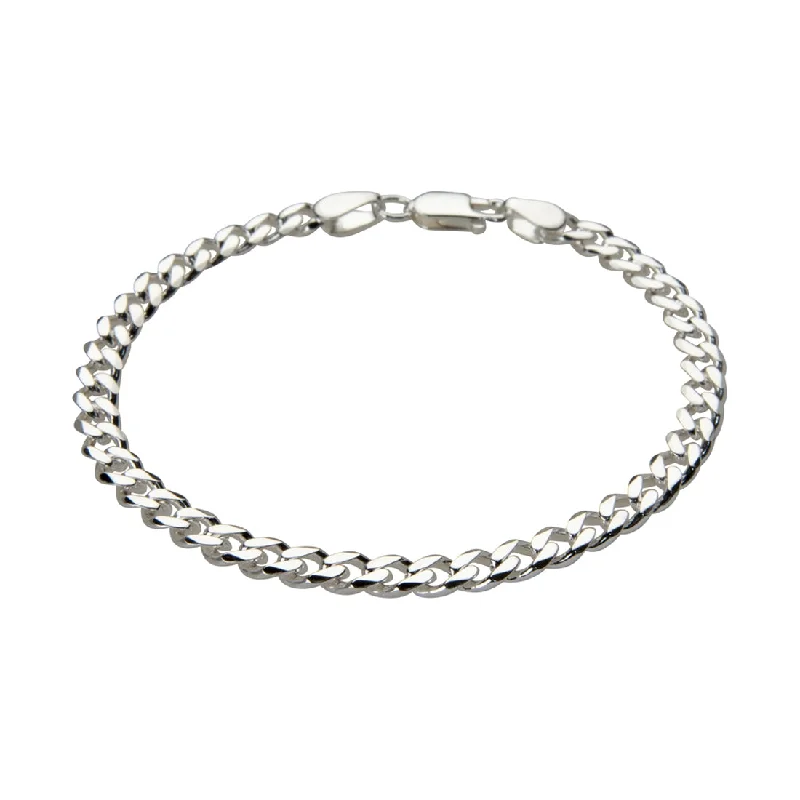 Sterling Silver 21cm Men's Curb Bracelet