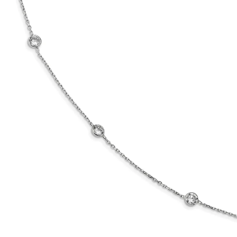 Sterling Silver Cubic Zirconia 35.5-inch 16-Station Necklace