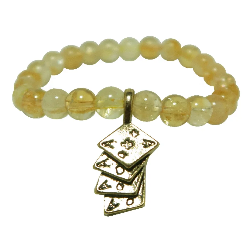 Citrine Bracelet Lucky Aces Fate and Fortune Gem