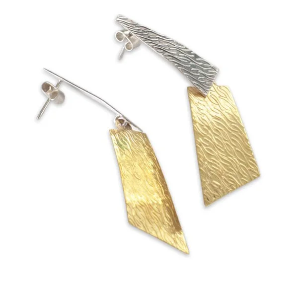 Handmade Sterling Silver and Bronze 'Radiance' Earrings (Peru)