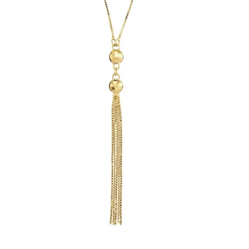 14KT Yellow Gold 17-inch Tassel Necklace