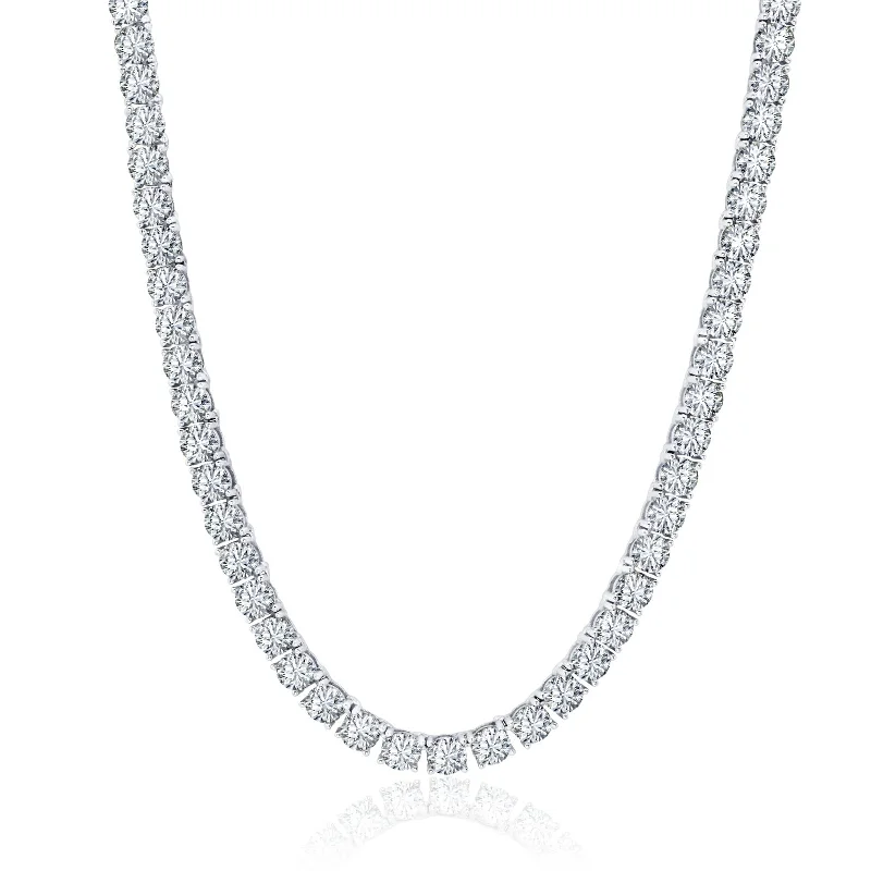 Luxe Layers Sterling Silver 5MM Round Cubic Zirconia 20-inch Tennis Necklace