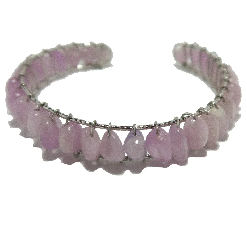 Kunzite Bracelet Cuff Pink Love 18-Karat Gold