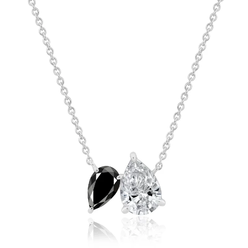 Crislu Platinum Plated Sterling Silver Cubic Zirconia 18-inch Pendant