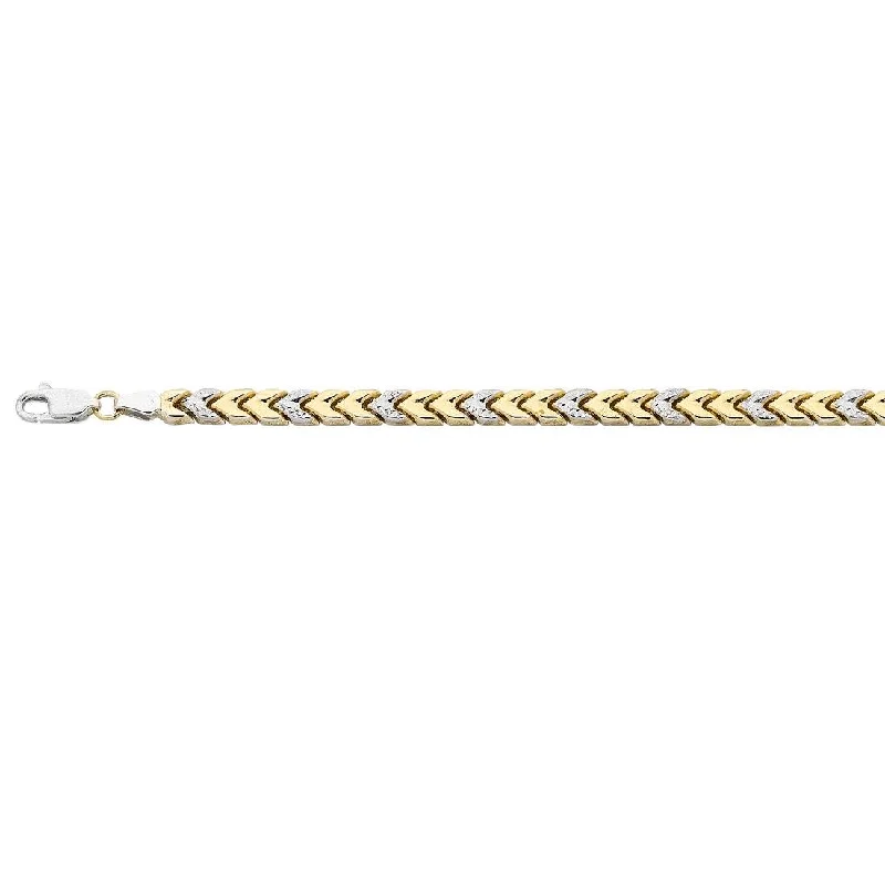 Arrow Bracelet in Two Tone 9ct Gold Silver Infused