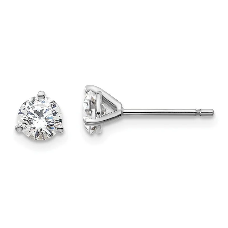 14k White Gold Certified Lab Grown Diamond Stud Earrings (3/4 cttw, Clarity- VS-SI, Color-D-E)